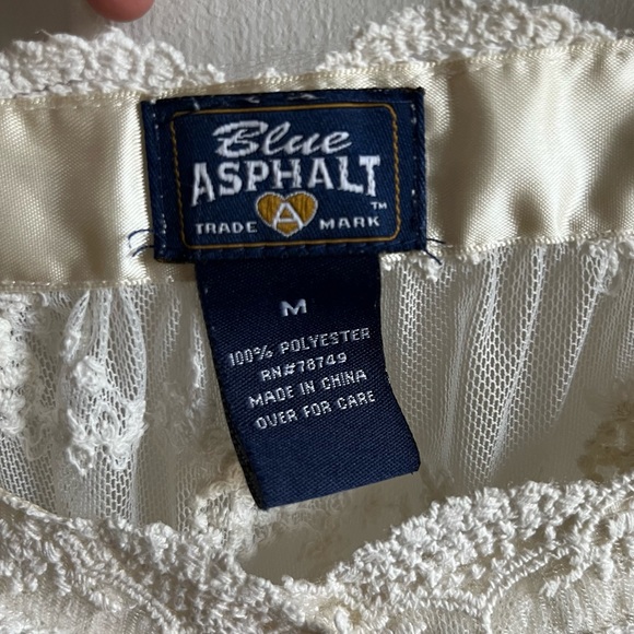 Blue Asphalt Vintage Off White Lacy Sheer Top Size Medium - Picture 3 of 10